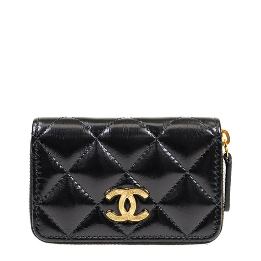 Chanel Short Zipper Wallet AP4262CBLKGP 723