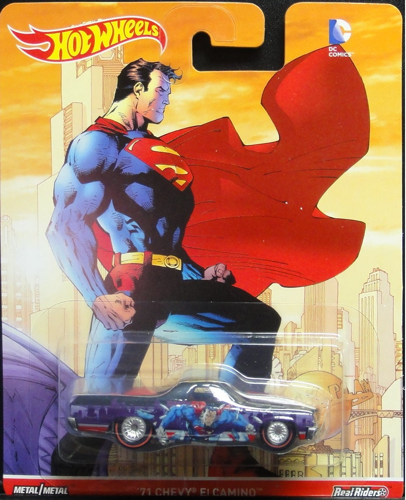 MATTEL HOT WHEELS DC COMICS REAL RIDERS SUPERMAN '71 CHEVY EI CAMINO 25319