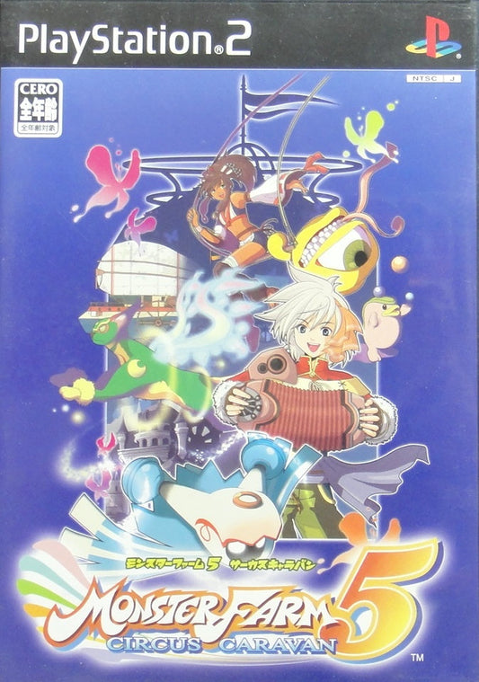 SONY COMPUTER ENTERTAINMENT SCEI SCE PLAYSTATION 2 PS2 GAME TECMO MONSTER FARM 5 CIRCUS CARAVAN SLPS25585