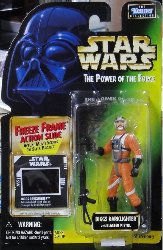 KENNER STAR WARS POWER OF THE FORCE BIGGS DARKLIGHTER WITH BLASTER PISTOL ACTION FIGURE
