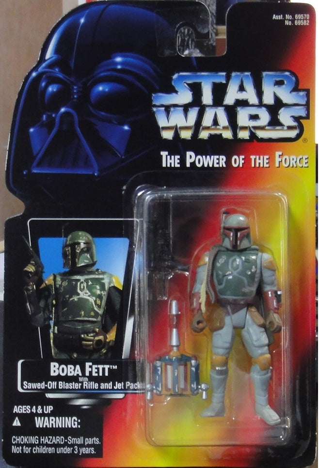 KENNER STAR WARS POWER OF THE FORCE BOBA FETT WITH SAWED-OFF BLASTER RIFLE AND JET PACK 69582