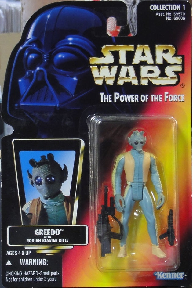 KENNER STAR WARS POWER OF THE FORCE GREEDO WITH RODIAN BLASTER RIFLE 69606