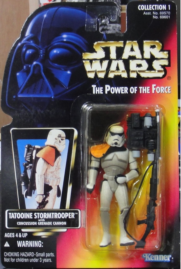 KENNER STAR WARS POWER OF THE FORCE TATOOINE STORMTROOPER WITH CONCUSSION GRENADE CANNON 69601