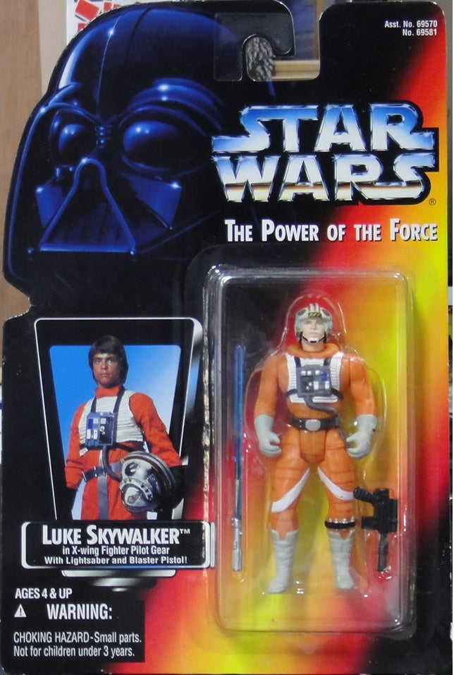 KENNER Star Wars LUKE SKYWALKER IN X-WING FIGHTER PILOT GEAR WITH LIGHTSABER AND BLASTER PISTOL STAR WARS POWER OF THE FORCE 69581