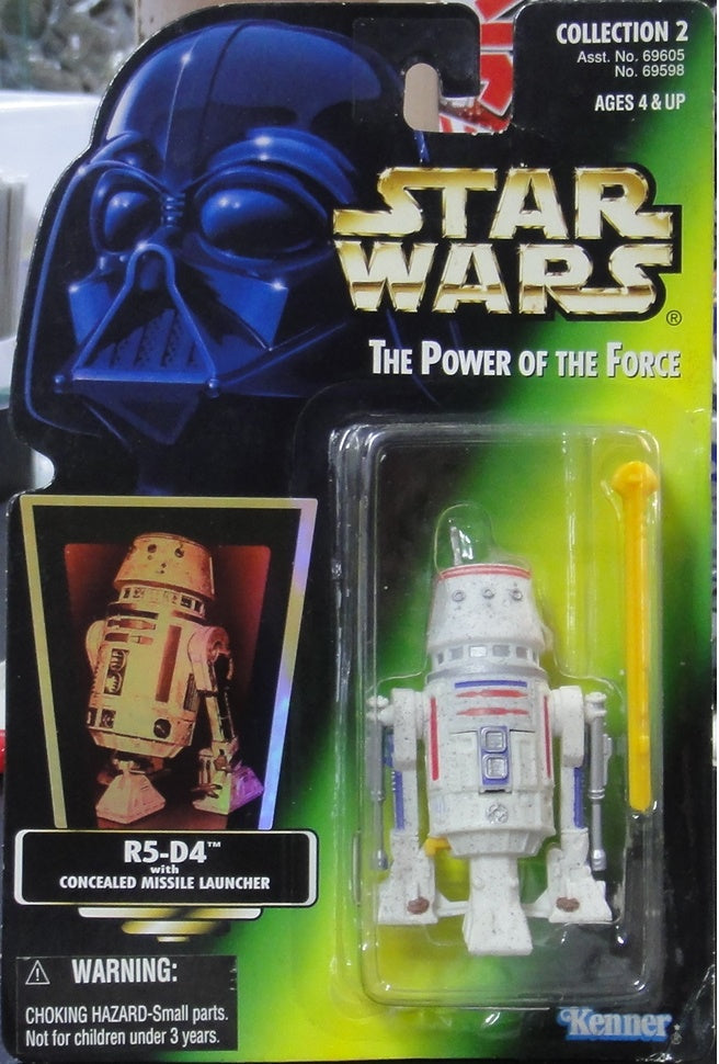 KENNER Star Wars R5-D4 WITH CONCEALED MISSILE LAUNCHER GOLD STAR WARS POWER OF THE FORCE 69598