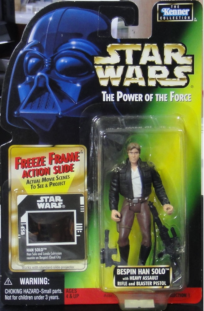 KENNER STAR WARS POWER OF THE FORCE BESPIN HAN SOLO WITH HEAVY ASSAULT RIFLE AND BLASTER PISTOL 69719