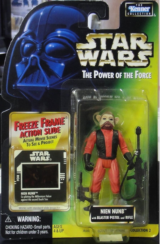 KENNER STAR WARS POWER OF THE FORCE NIEN NUNB FREEZE FRAME WITH BLASTER PISTOL AND RIFLE 69694