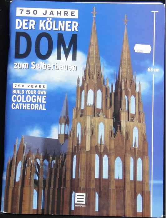 EVERGREEN Cologne Cathedral Paper Model 750 YEARS BUILD YOUR OWN COLOGNE CATHEDRAL 63CM TALL PAPER MODEL 87530