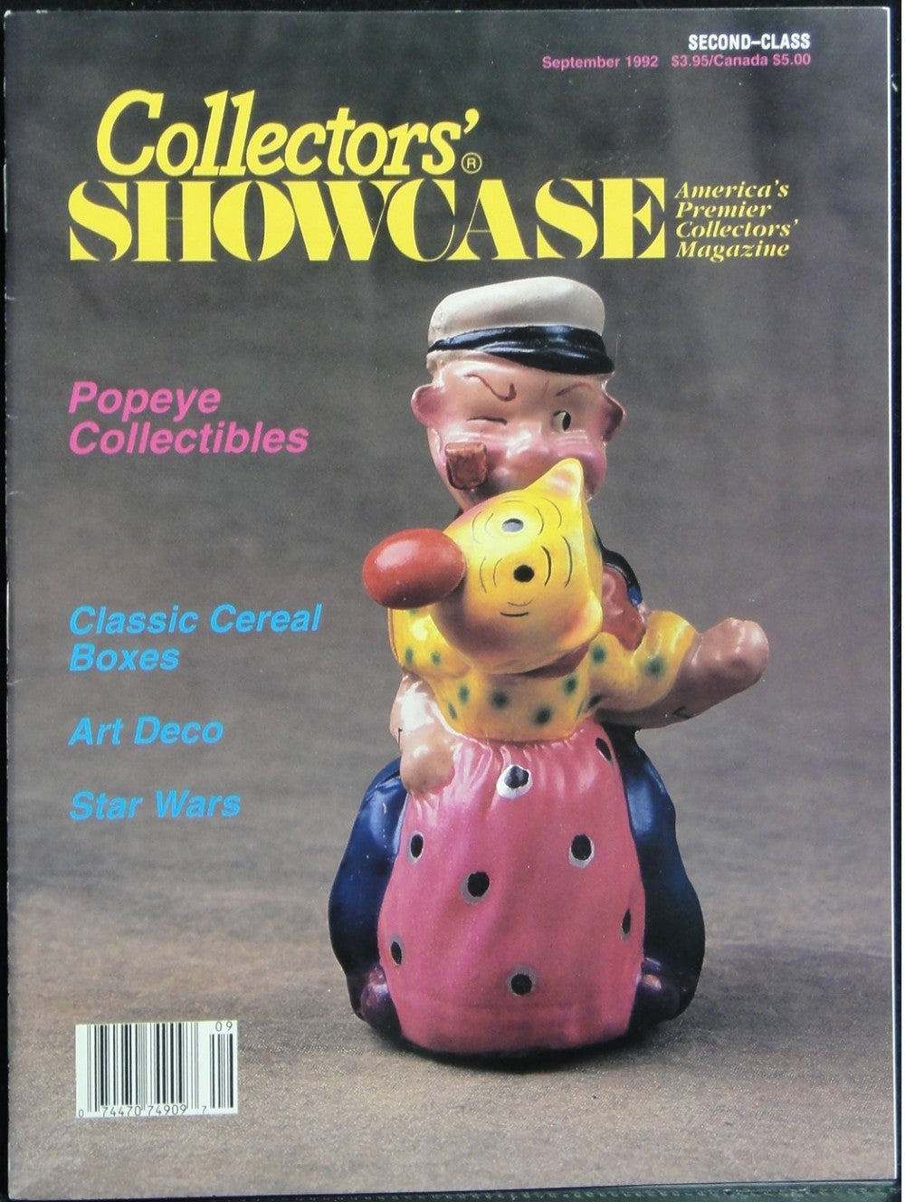 COLLECTORS' SHOWCASE AMERICA'S PREMIER COLLECTORS' MAGAZINE POPEYE COLLECTIBLES CLASSIC CEREAL BOXES ART DECO STAR WARS 74909 1116850677