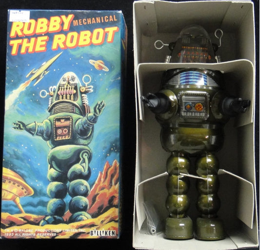 BILLIKEN FORBIDDEN PLANET MECHANICAL ROBBY THE ROBOT WIND-UP TIN TOY  b29655470