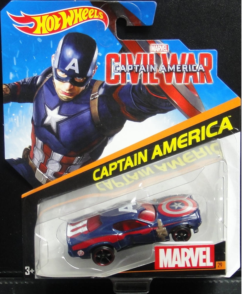 MATTEL HOT WHEELS MARVEL CAPTAIN AMERICA CIVIL WAR CAPTAIN AMERICA MUSCLE CAR DJJ57