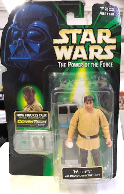 TOMY STAR WARS THE POWER OF THE FORCE WITH COMMTECH CHIP - WUHER WITH DROID DETECTOR UNIT 3.5 INCHES FIGURE