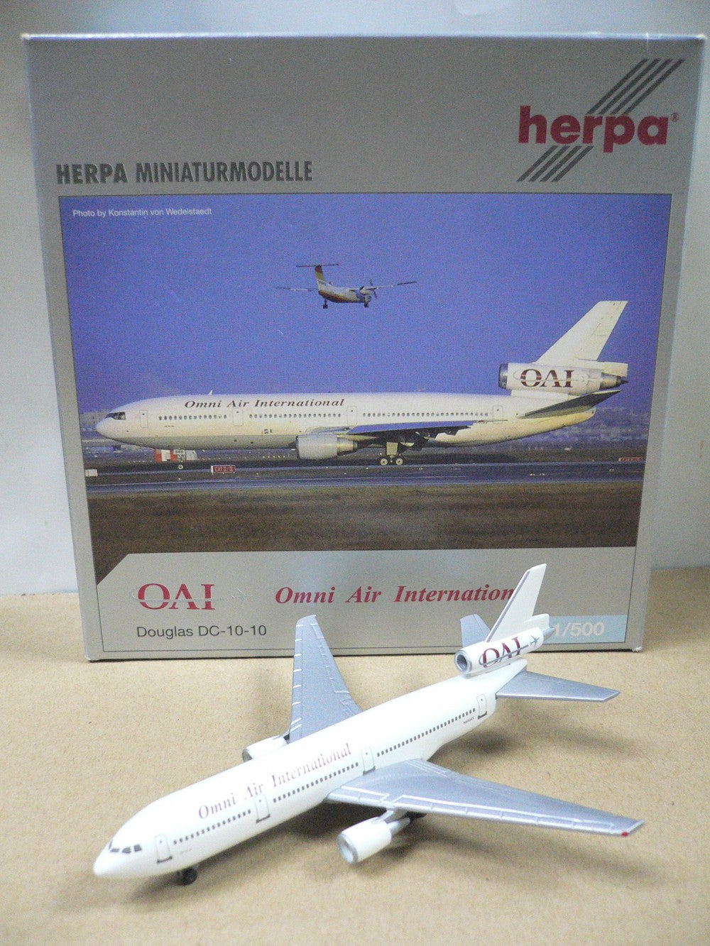 HERPA 1/500 OAI OMNI AIR INTERNATIONAL DOUGLAS DC-10-10 N450NX