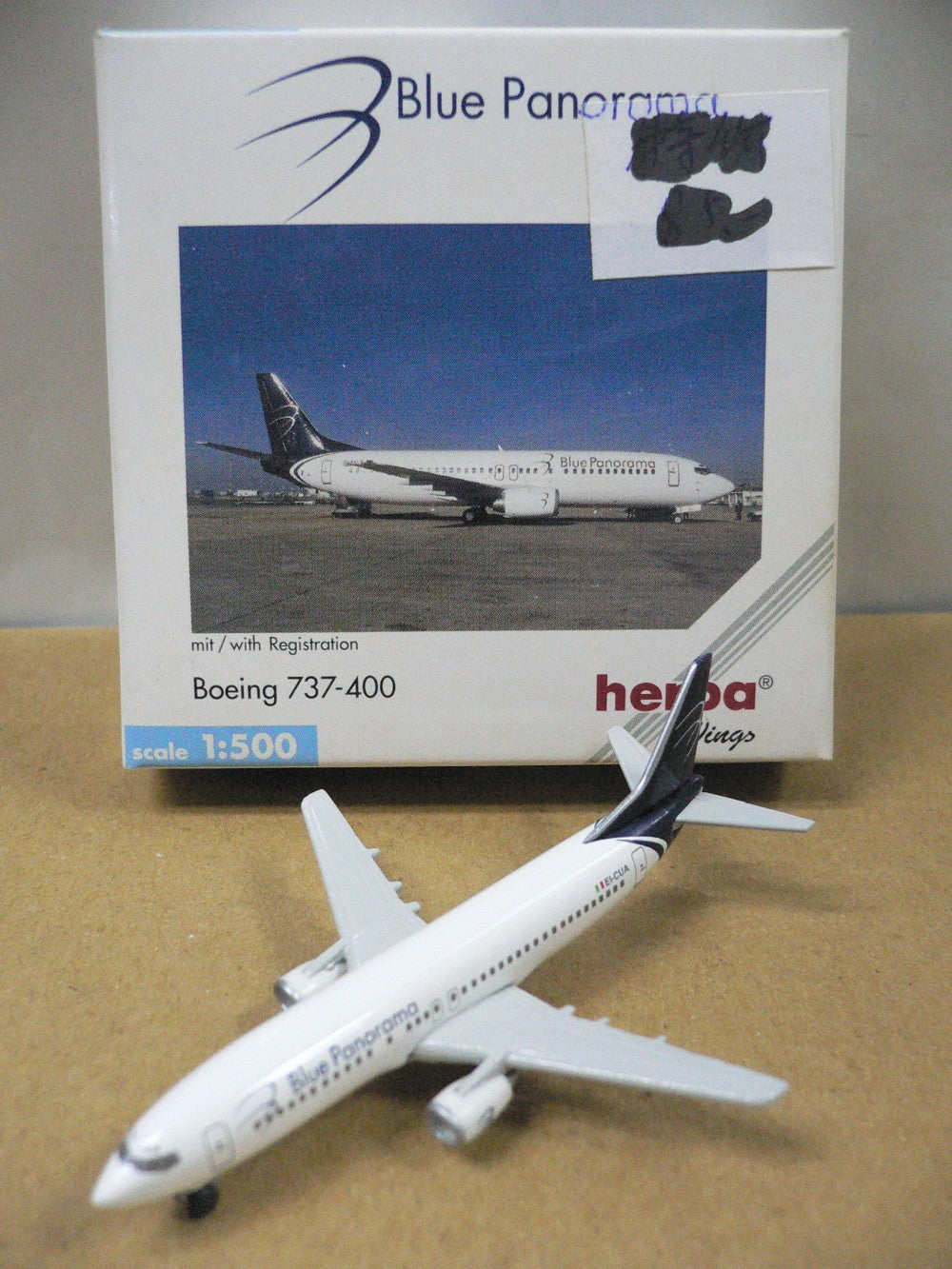 HERPA WINGS 1/500 BLUE PANORAMA BOEING 737-400 EI-CUA