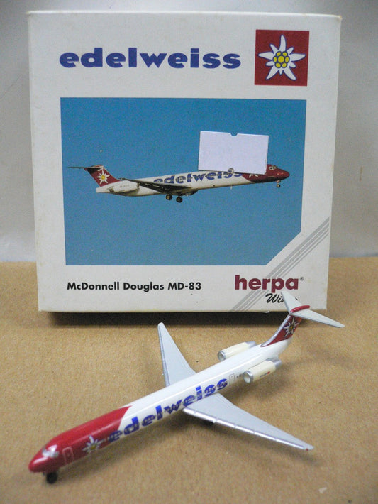 HERPA WINGS 1/500 edelweiss MCDONNELL DOUGLAS MD-83 HB-IKP