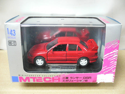MTECH 1/43 MITSUBISHI LANCER GSR EVOLUTION III RED