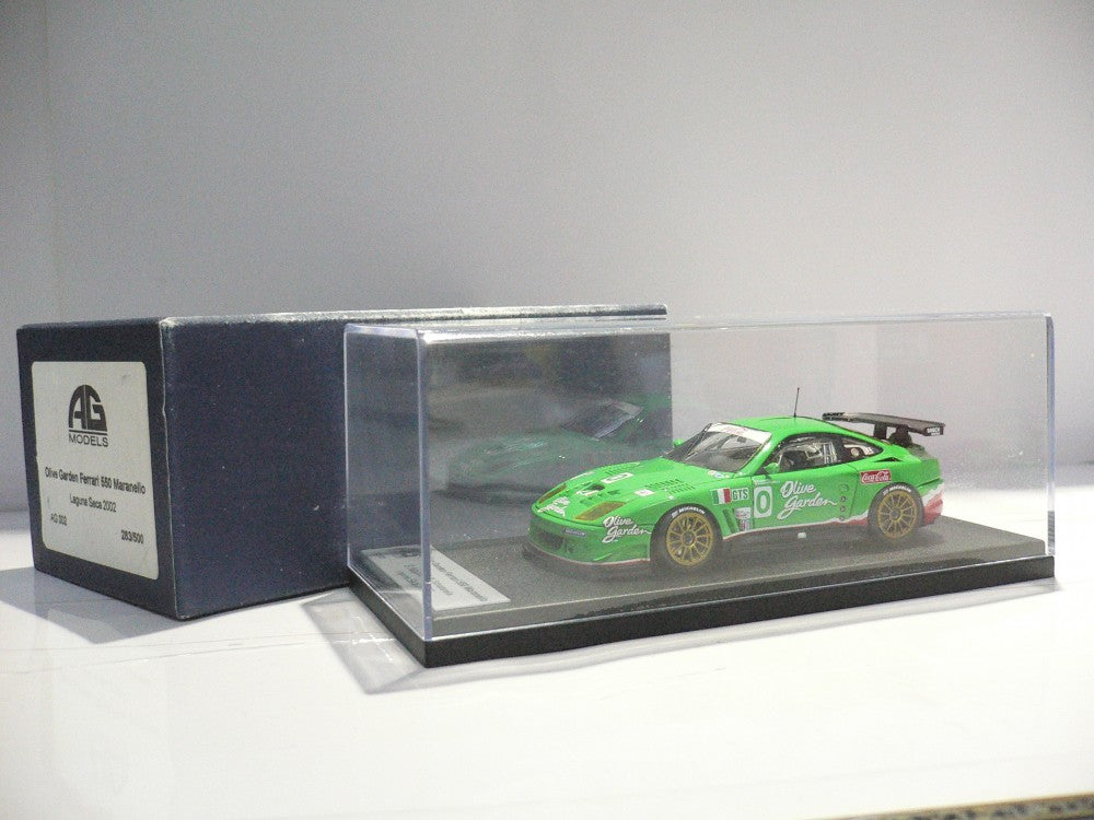 AG MODELS 1/43 OLIVE GARDEN FERRARI 550 MARANELLO LAGUNA SECA 2002 #0
