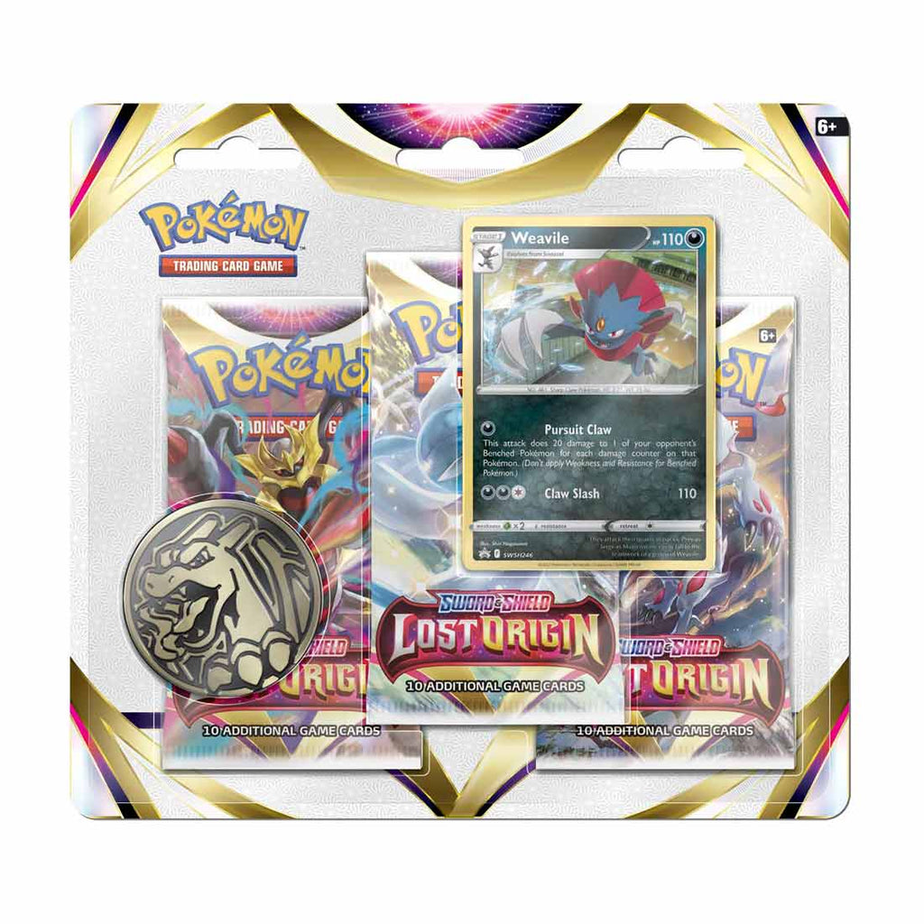 Pokemon TCG US SS11 Lost Origins 3 Blister Pack(Weavile)