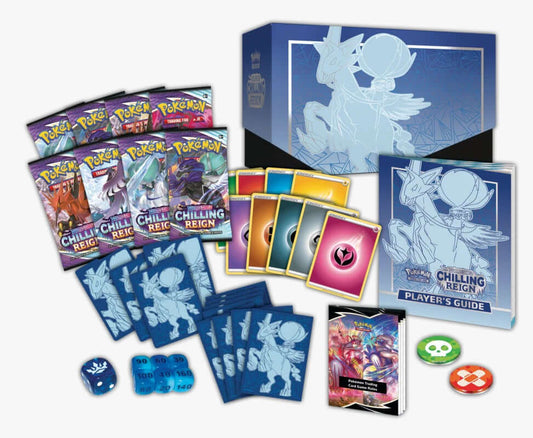 Pokemon TCG style SS6 Chilling Reign ETB elite trainer box (Ice Rider Calyrex)