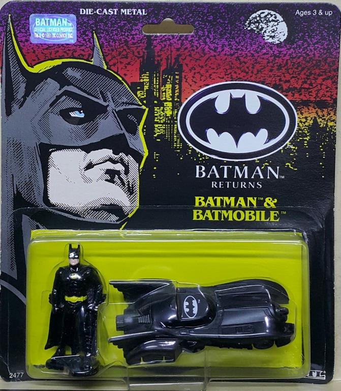 ERTL 02477 Batman Returns Die-CAST METAL BATMAN & BATMOBILE  1128766374