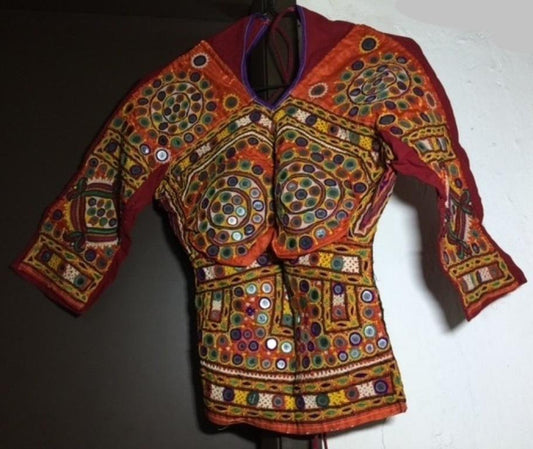 Indian ethnic costume belly dance top RABARI BANJARA TRIBAL ETHNIC KUCHI BELLY DANCE OLD INDIAN CHOLI TOP ATS b31582009 E3497-840N