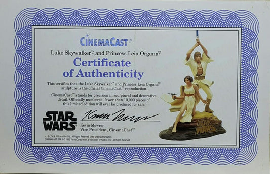 TONKA CINEMACAST STAR WARS LUKE SKYWALKER & PRINCESS LEIA ORGANA SCULPTURE PROTOTYPE  L