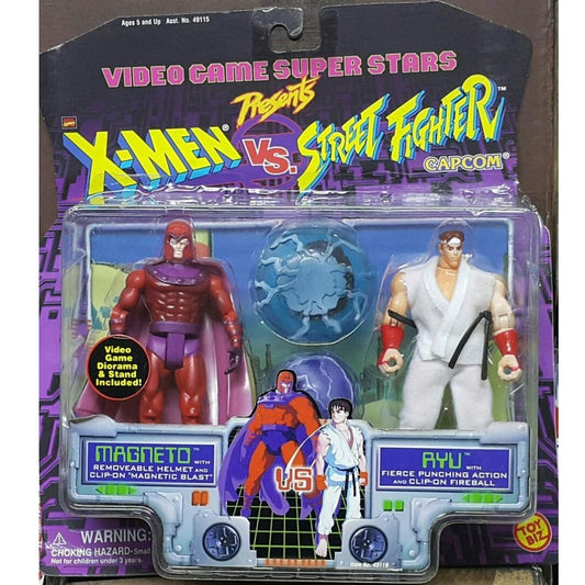 TOY BIZ 49119 CAPCOM VIDEO GAME SUPER STARS X-MEN MAGNETO VS STREET FIGHTER RYU