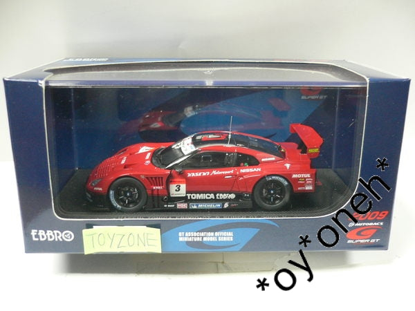EBBRO 1/43 NISSAN HASEMI TOMICA EBBRO GT-R SUPER GT 500 2009 #3 WINNER FOR RD. 4 MALAYSIA RED