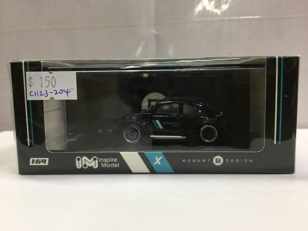 INSPIRE MODEL X ROBERT DESIGN 1/64 RWB Beetle blue strip black body Diecast