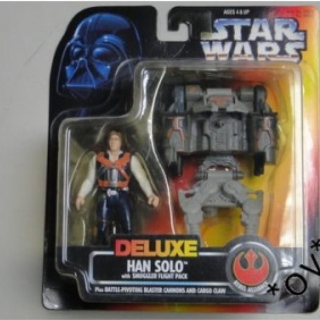 KENNER STAR WARS DELUXE HAN SOLO WITH SAUGGLER FLIGHT PACK