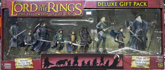 TOY BIZ 81210 THE LORD OF THE RINGS THE FELLOWSHIP OF THE RING DELUXE GIFT PACK FRODO BAGGINS GANDALF THE GRAY ARAGORN LEGOLAS GIMLI BOROMIR SAMWISE GAMGEE MERRY & PIPPIN  1132910008