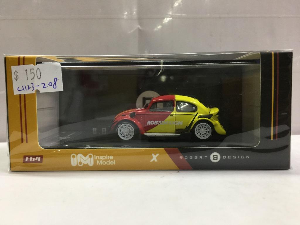 INSPIRE MODEL X ROBERT DESIGN 1/64 RWB Beetle two tone Red with Yellow body robert design Diecast