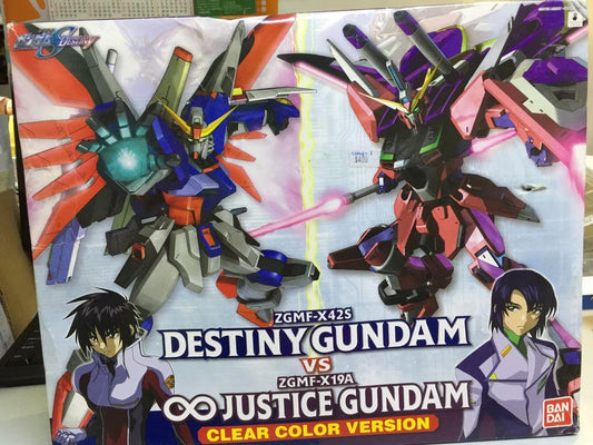 Gunpla Model Destiny Gundam VS Infinity Justice Gundam Clear Version