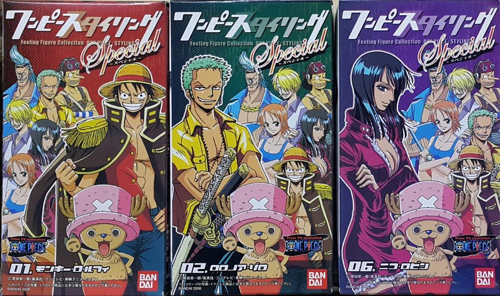 BANDAI 52947 ONE PIECE FEELING FIGURE COLLECTION ONE PIECE STYLING SPECIAL MONKEY D.LUFFY RORONOA ZORO NICO ROBIN SET