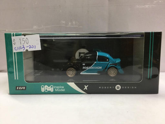 INSPIRE MODEL X ROBERT DESIGN 1/64 RWB Beetle two tone Blue with black body Diecast