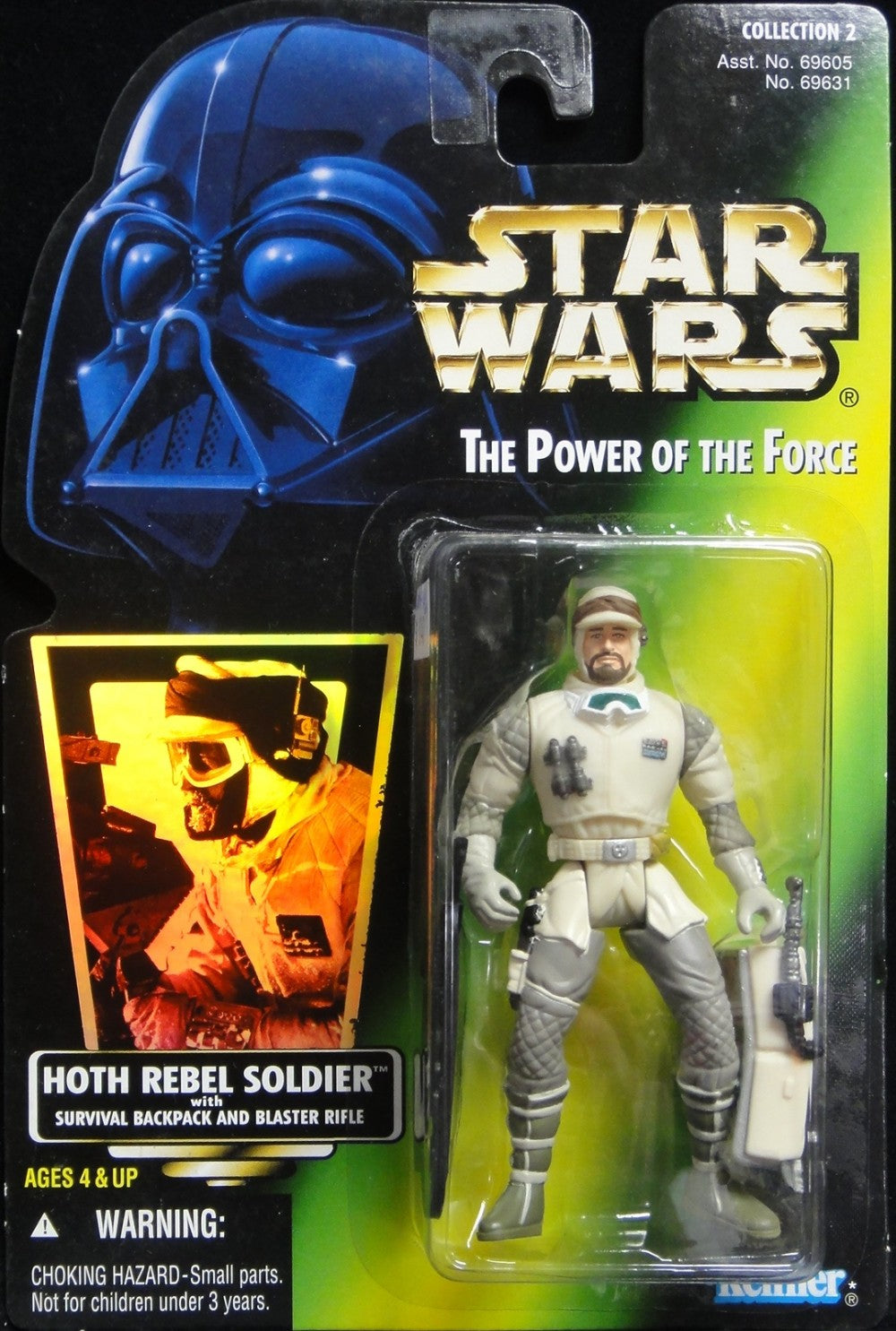 KENNER STAR WARS POWER OF THE FORCE HOTH REBEL SOLDIER WITH SURVIVAL BACKPACK AND BLASTER RIFLE