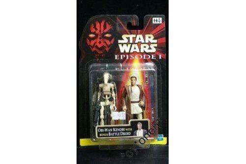HASBRO STAR WARS EP1 COLLECTION 1 QUI-GON JINN W/ BONUS BATTLE DROID Star Wars Prequel The Phantom Menace Qui-Gon Jinn Battle Droid