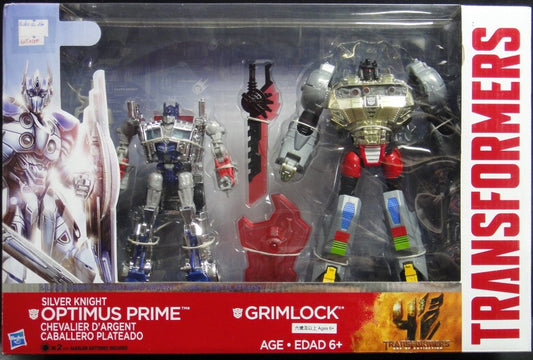 HASBRO TRANSFORMERS MOVIE 4 AGE OF EXTINCTION SILVER KNIGHT OPTIMUS PRIME GRIMLOCK 96633