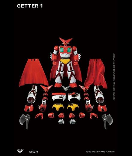 king arts kingarts dfs074 getter 1 robo robot one 31 all-powerful man super alloy prototype structure battle damage three-in-one version