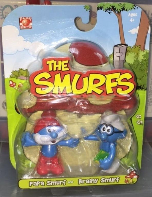 JAKKS PACIFIC 33232 THE SMURFS MINI FIGURES PAPA SMURF AND BRAINY SMURF