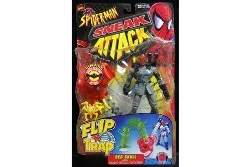 TOY BIZ 47283 MARVEL SPIDER-MAN SNEAK ATTACK FLIP 'N TRAP RED SKULL WITH GIANT SKULL CATCHER
