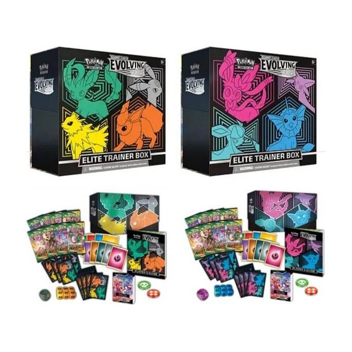 Pokemon TCG US SS7 Evolving Skies Elite Trainer Box (Glaceon/Vaporeon/Sylveon/Espeon)