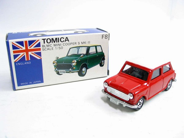 VINTAGE TOMICA F8 Foreign Cars ENGLAND - BLMC MINI COOPER S MK-III MADE IN JAPAN