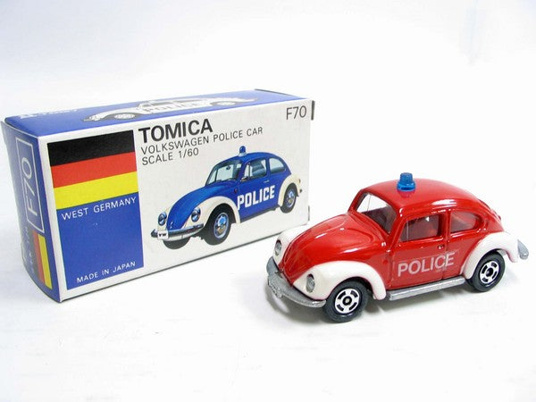 VINTAGE TOMICA F70 Foreign car WEST GERMANY - VOLKSWAGEN POLICE CAR MADE IN JAPAN